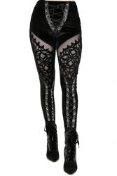 BAT LEGGINGS Cotton pants with wings and corset lacing - Restyle